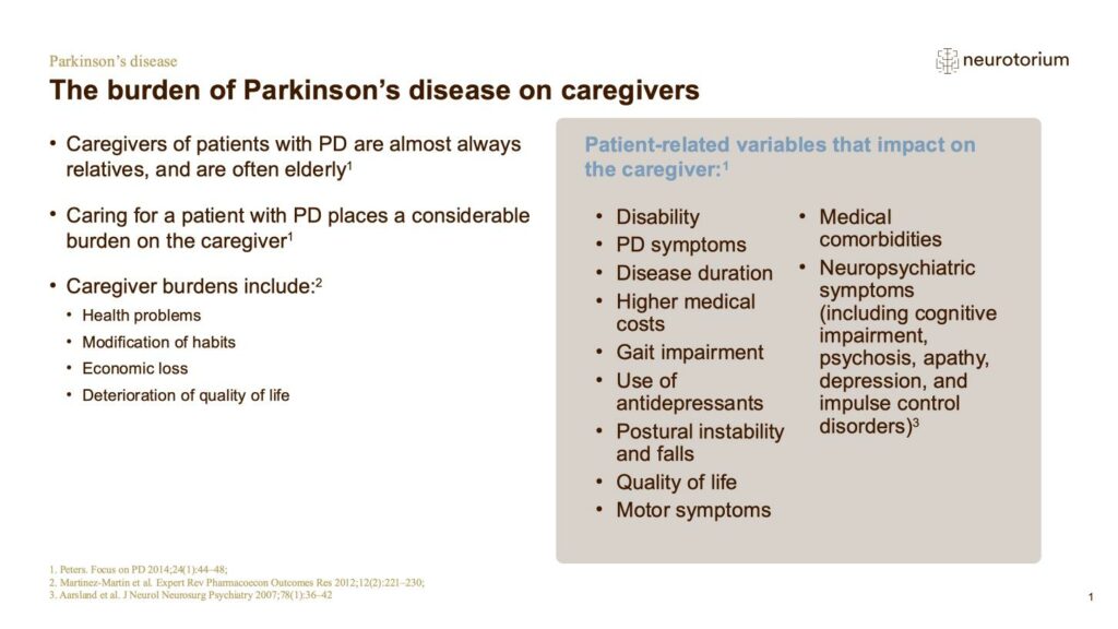 The burden of Parkinson’s disease on caregivers